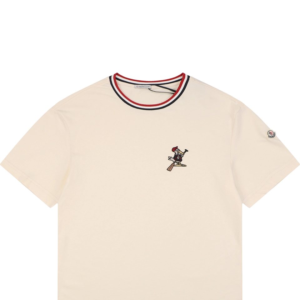 Moncler MonDuck Embroidered T-Shirt Beige