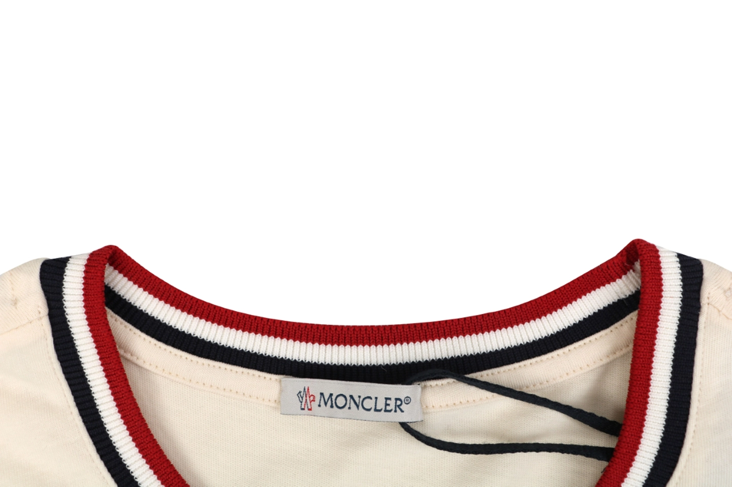 Moncler MonDuck Embroidered T-Shirt Beige Collar