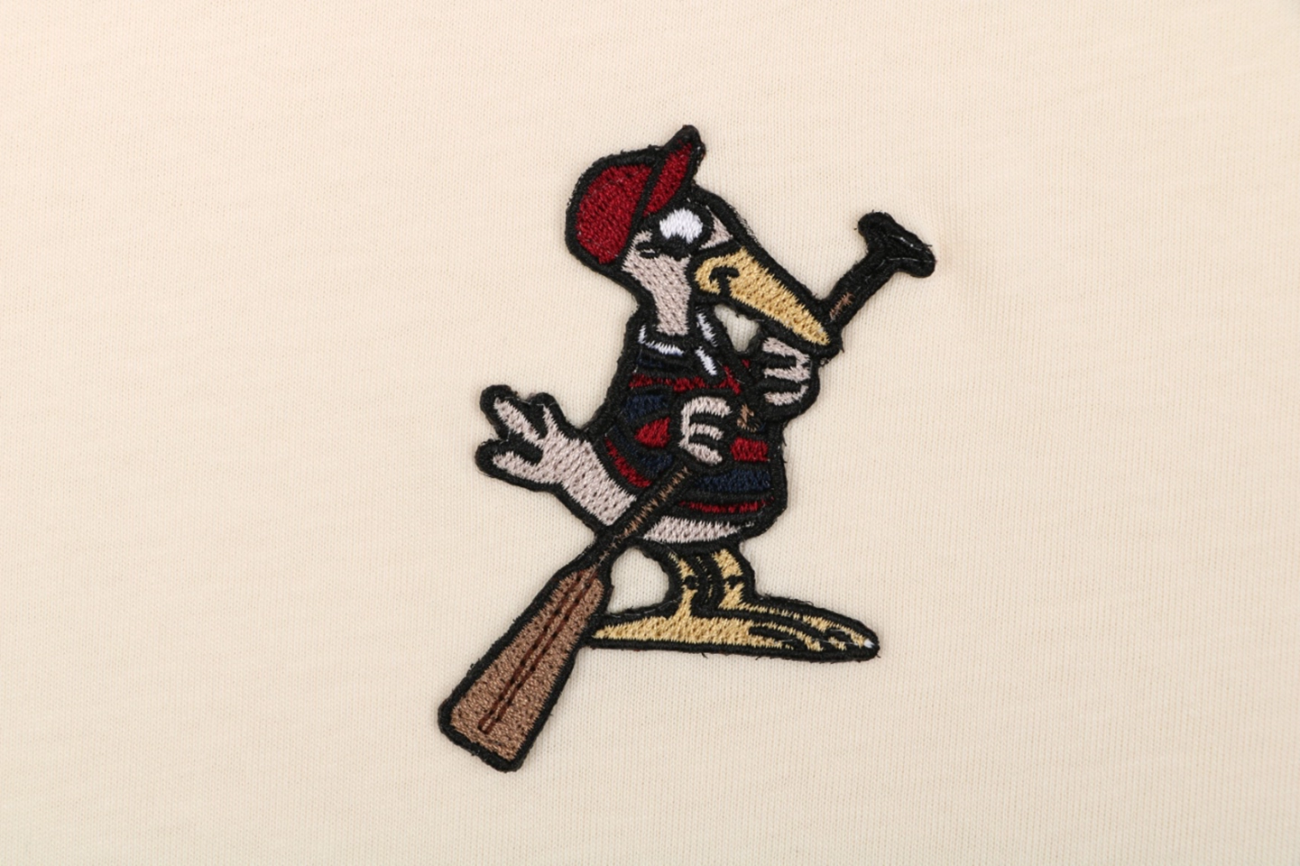 Moncler MonDuck Embroidered T-Shirt Beige Front Brand