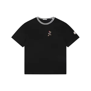 Moncler MonDuck Embroidered T-Shirt Black Front view