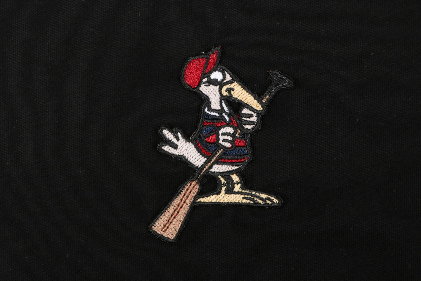 Moncler MonDuck Embroidered T-Shirt Black Front Brand