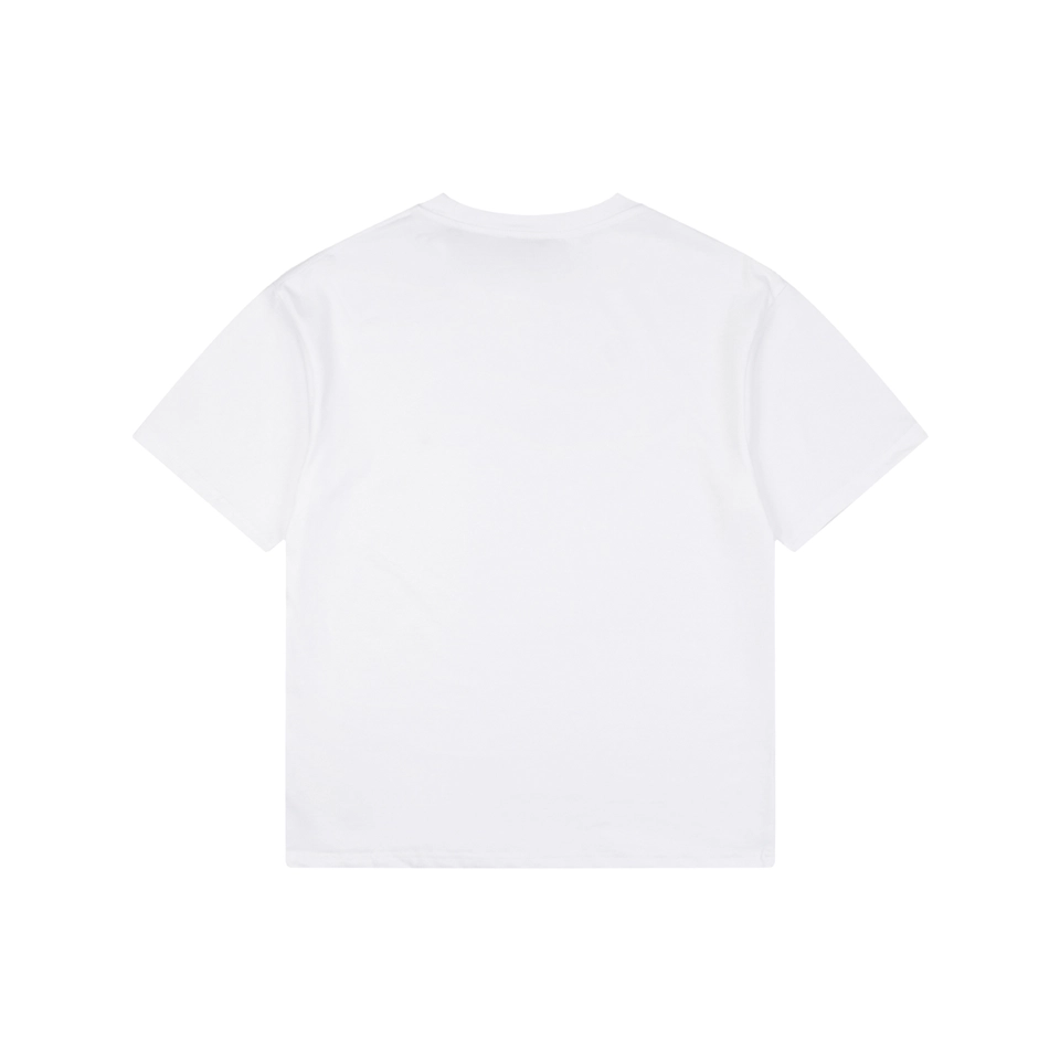 Moncler Red & White Logo Embroidered Oversized T-Shirt White Back view