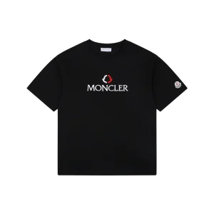 Moncler Red & White Logo Embroidered Oversized T-Shirt Front view