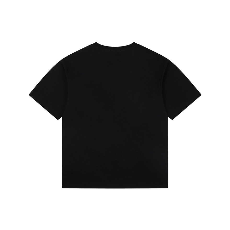 Moncler Red & White Logo Embroidered Oversized T-Shirt Black Back view