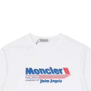 Moncler x Palm Angels Racing Logo Printed T-Shirt White