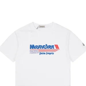 Moncler x Palm Angels Racing Logo Printed T-Shirt White