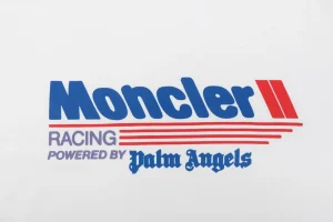 Moncler x Palm Angels Racing Logo Printed T-Shirt White Front Print