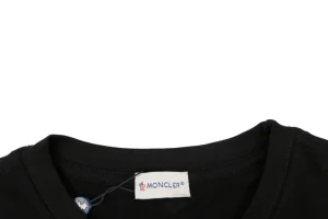 Moncler x Palm Angels Racing Logo Printed T-Shirt Black Collar
