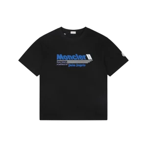 Moncler x Palm Angels Racing Logo Printed T-Shirt Black Front view