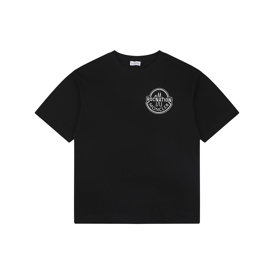 Moncler x Roc Nation Logo Print T-Shirt Black Front view