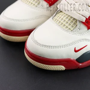 Nigel Sylvester x Air Jordan 4 Retro OG SP “Brick After Brick” toe box detail with leather and mesh panel