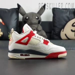 Nigel Sylvester x Air Jordan 4 Retro OG SP “Brick After Brick” side view showing red wing support and visible Air unit