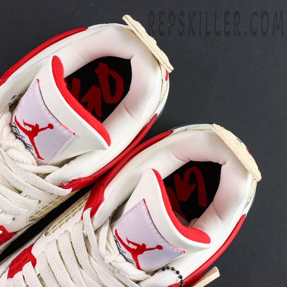 Nigel Sylvester x Air Jordan 4 Retro OG SP “Brick After Brick” inner lining and tongue detail view