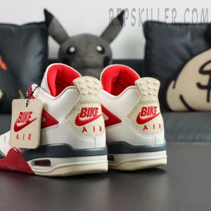 Nigel Sylvester x Air Jordan 4 Retro OG SP “Brick After Brick” rear angle view with hangtag detail