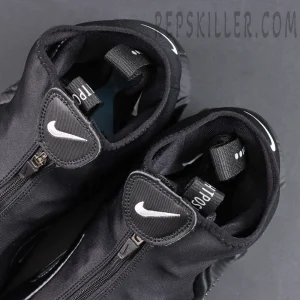 Nike Air Flightposite “Carbon Fiber” tongue and inner detail with zip-up shroud construction
