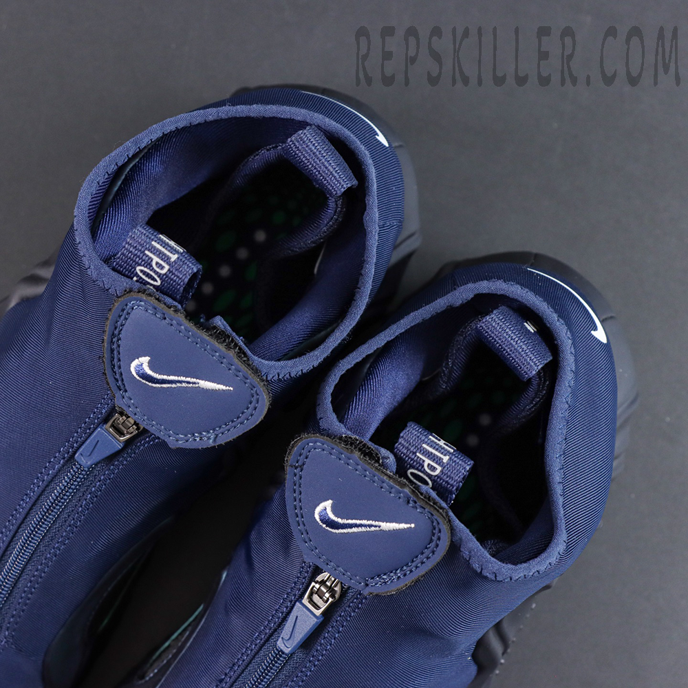 Nike Air Flightposite “Jason Kidd - Mavericks” 2025 tongue and inner detail with zip-up shroud construction
