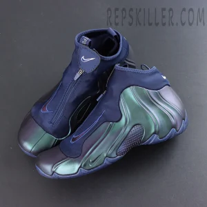 Nike Air Flightposite “Jason Kidd - Mavericks” 2025 top view with iridescent shell and zipper closure