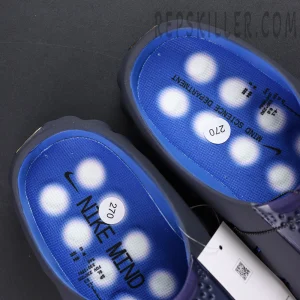 Nike Mind 001 insole with blue base and pressure point pattern
