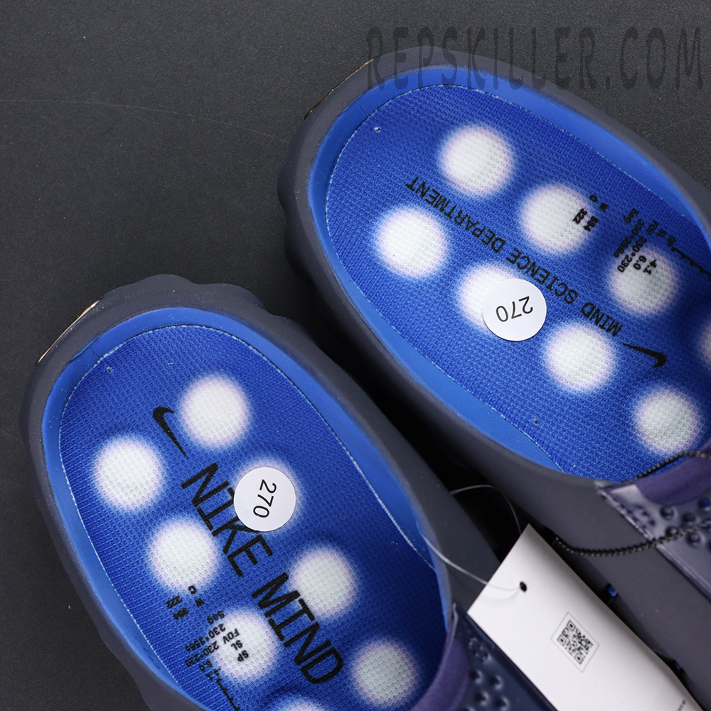 Nike Mind 001 insole with blue base and pressure point pattern