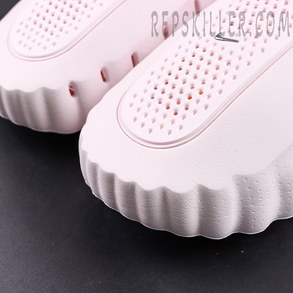 Nike Mind 001 “Pearl Pink” upper detail with soft pink texture and perforated ventilation