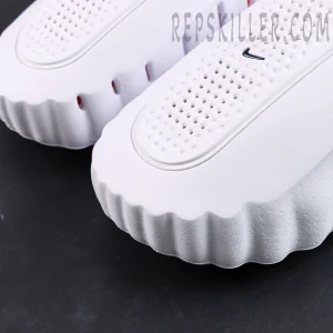 Nike Mind 001 “White Speed Red” upper detail with perforated ventilation and wavy midsole texture