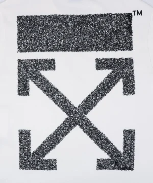 OFF-WHITE “Abstract Arrow” Textured Embroidery T-Shirt Back Print