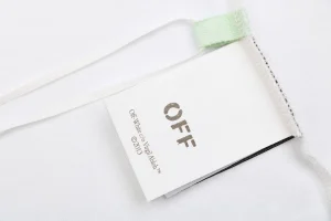 OFF-WHITE “Abstract Arrow” Textured Embroidery T-Shirt Wash label
