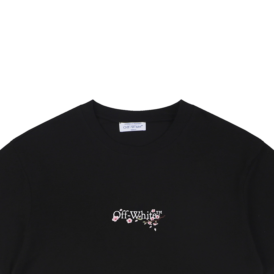 OFF-WHITE Cherry Blossom Arrow Print T-Shirt Black