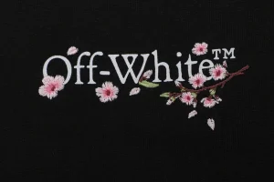 OFF-WHITE Cherry Blossom Arrow Print T-Shirt Black Front Print