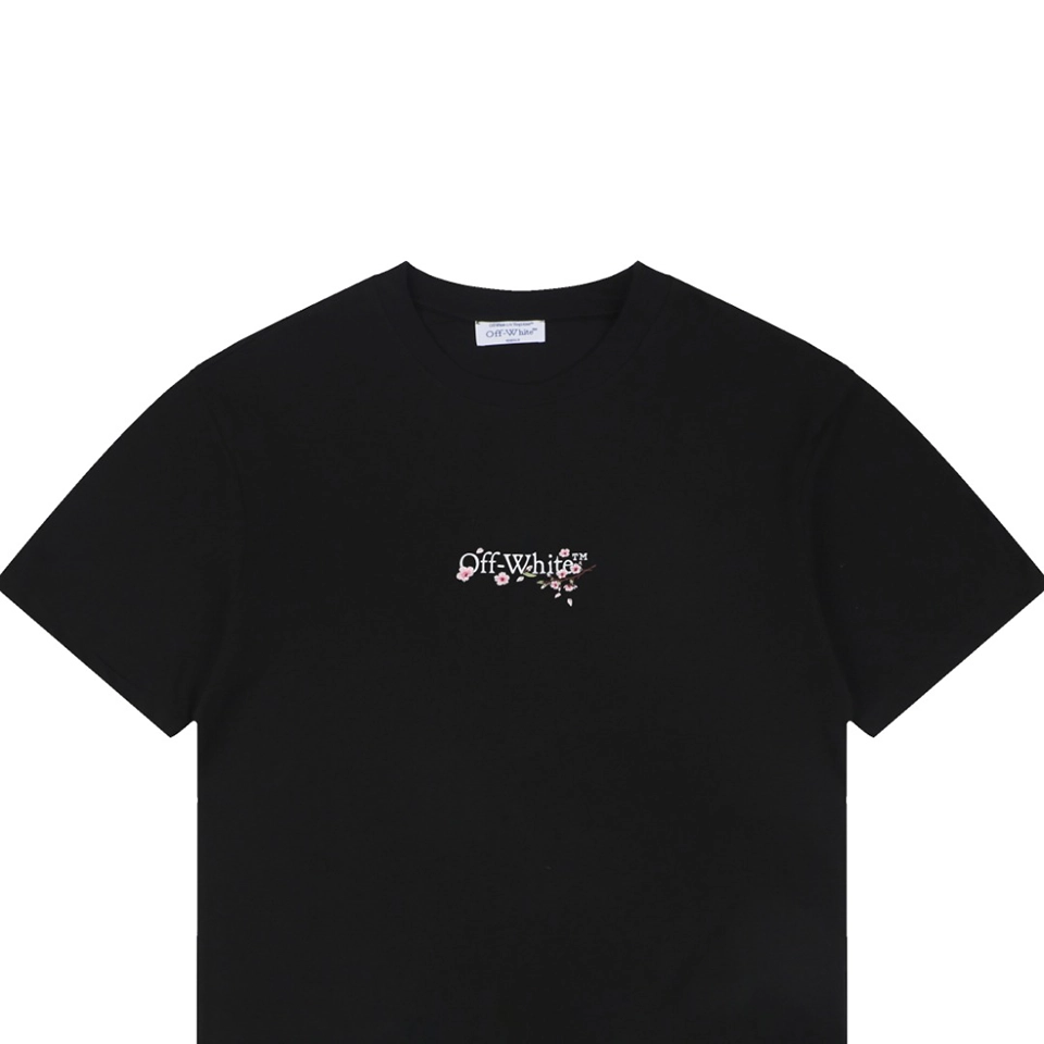 OFF-WHITE Cherry Blossom Arrow Print T-Shirt Black