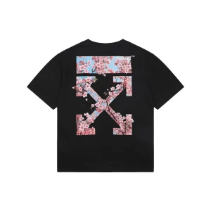 OFF-WHITE Cherry Blossom Arrow Print T-Shirt Black Back view