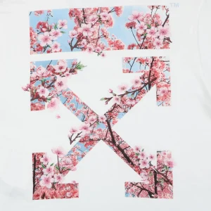 OFF-WHITE Cherry Blossom Arrow Print T-Shirt Back Print
