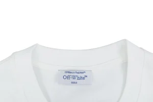 OFF-WHITE Cherry Blossom Arrow Print T-Shirt Collar