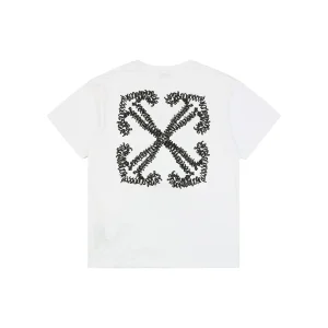 OFF-WHITE Wave Arrow Embroidered T-Shirt White back view