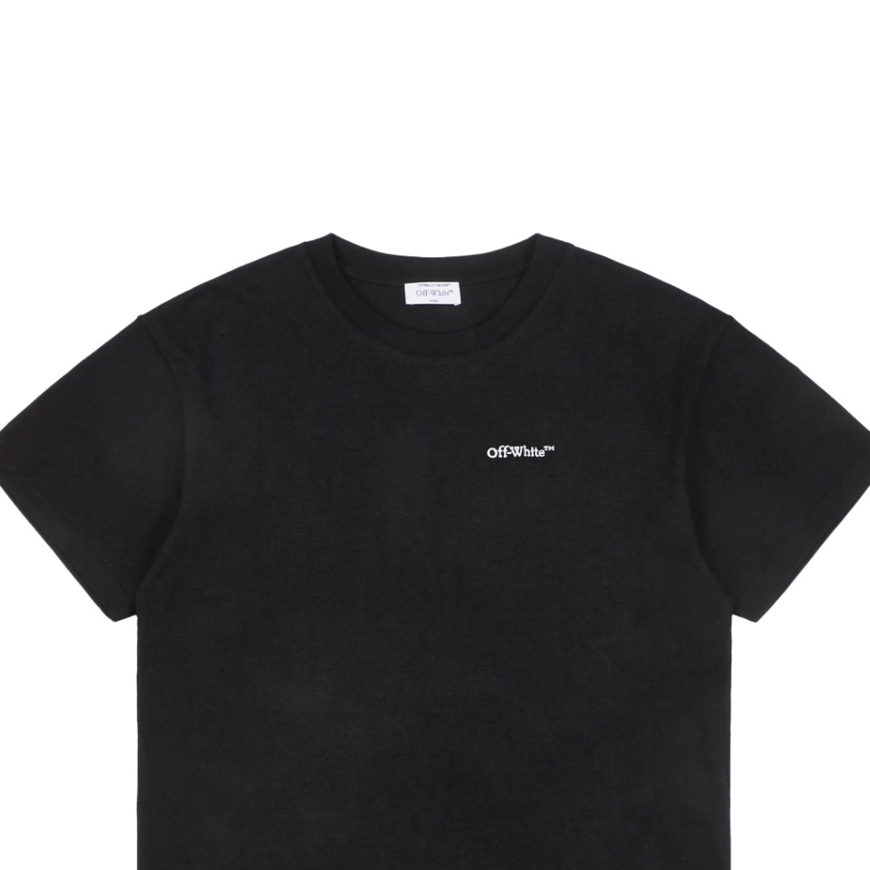 OFF-WHITE Wave Arrow Embroidered T-Shirt Black