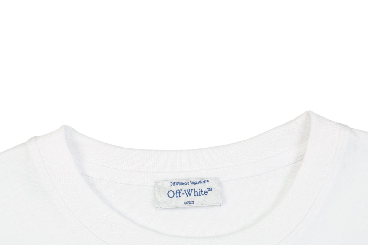 OFF-WHITE Wave Arrow Embroidered T-Shirt White Collar