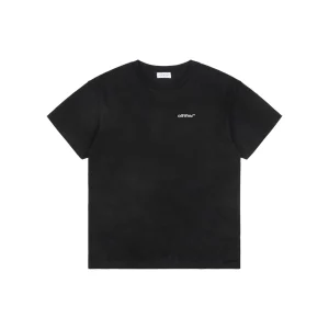 OFF-WHITE Wave Arrow Embroidered T-Shirt Black Front view