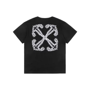 OFF-WHITE Wave Arrow Embroidered T-Shirt Black Back view