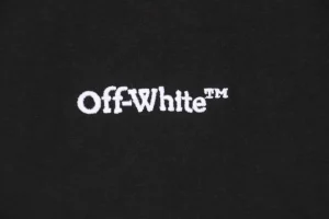 OFF-WHITE Wave Arrow Embroidered T-Shirt Black Front Brand
