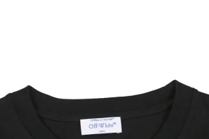 OFF-WHITE Wave Arrow Embroidered T-Shirt Black Collar