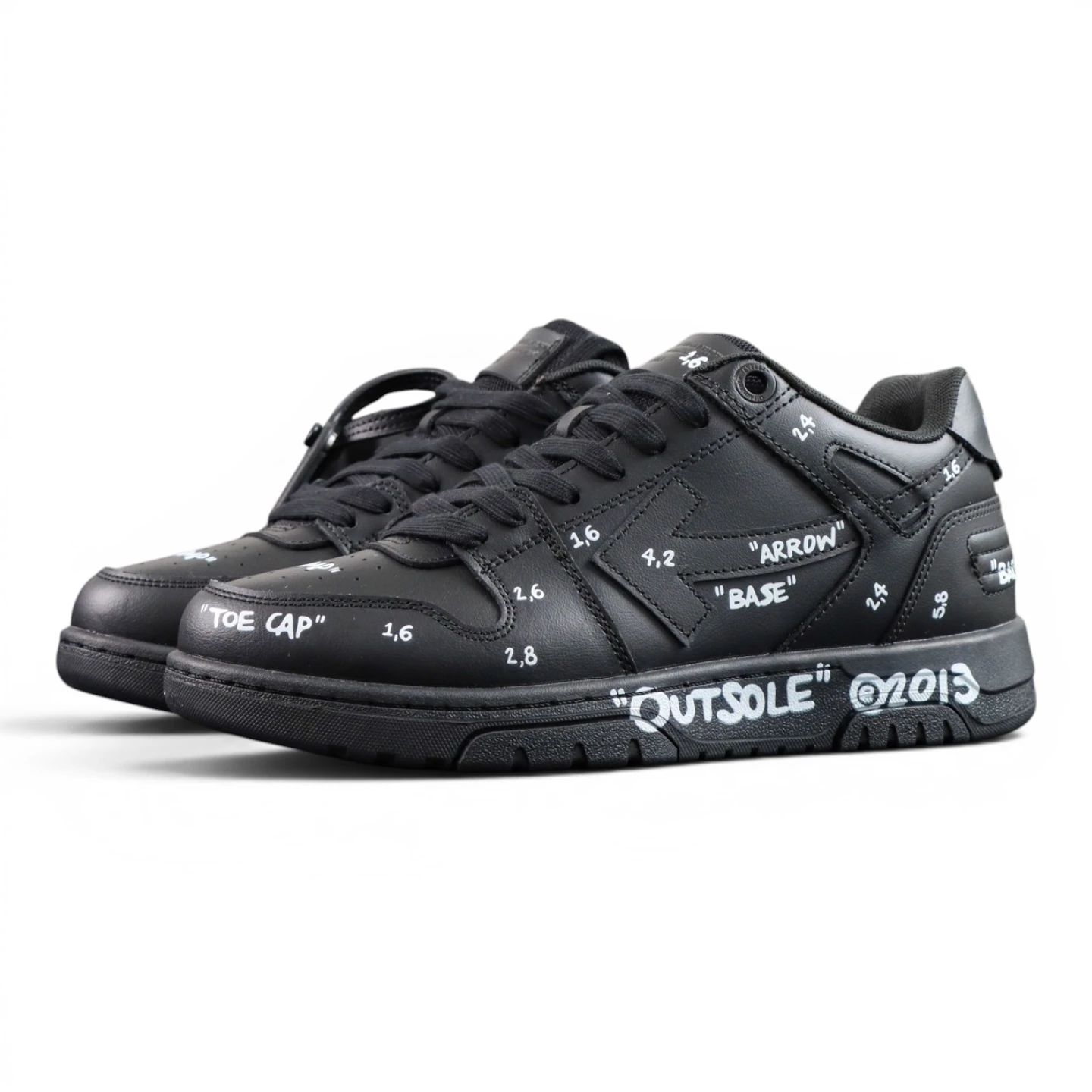 Off-White Out of Office Leather 'BLACK - WHITE'