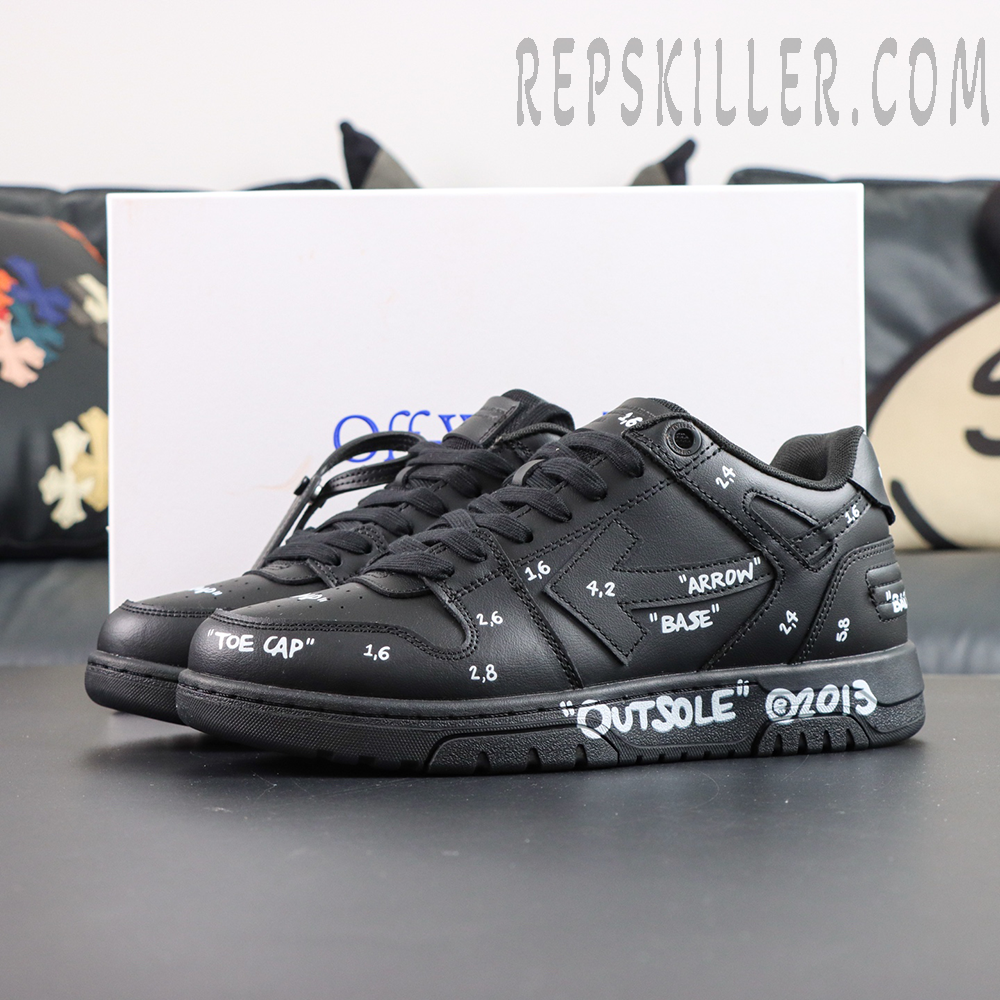 Off-White Out of Office Leather 'BLACK - WHITE'