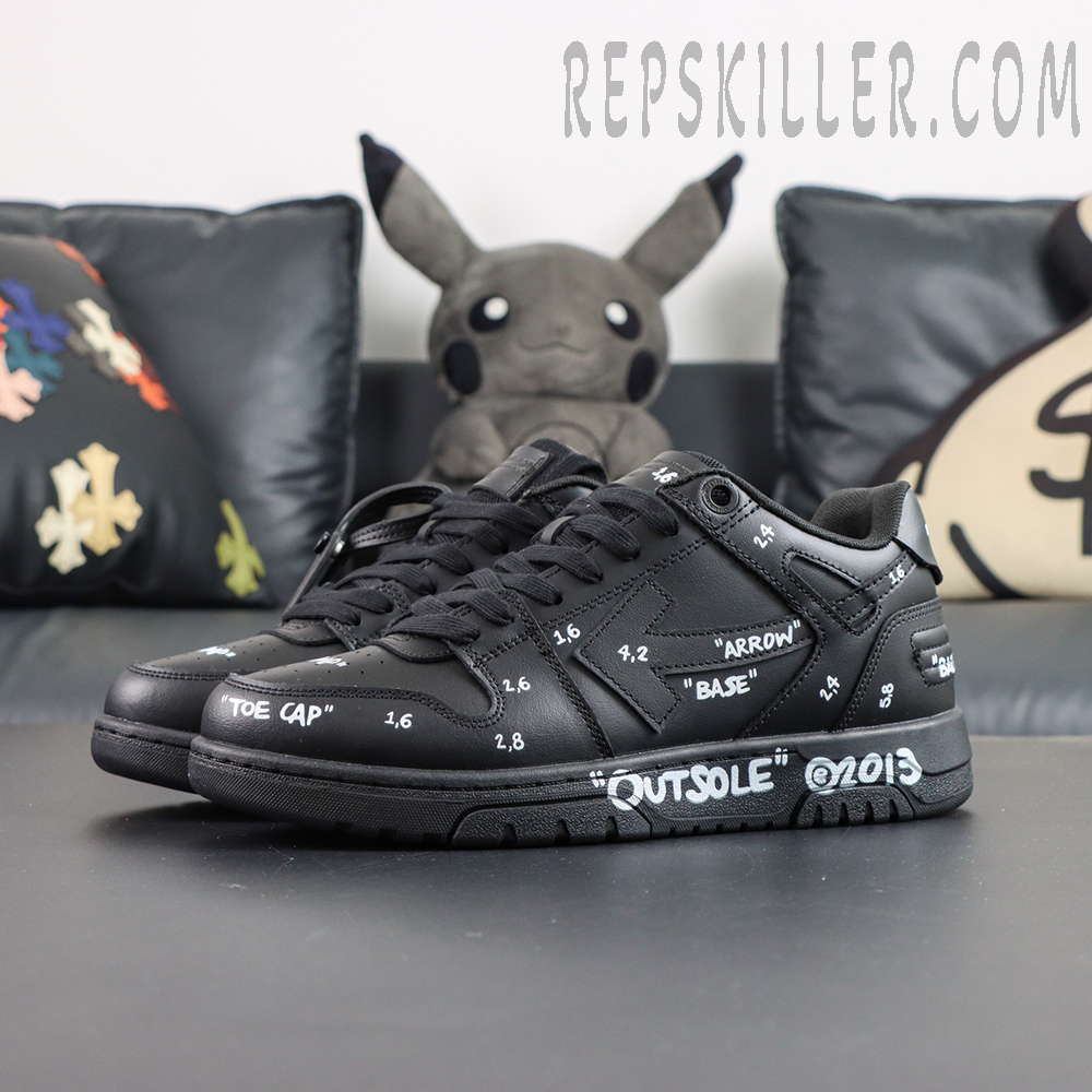Off-White Out of Office Leather 'BLACK - WHITE'