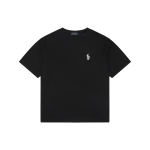 Ralph Lauren Hollow Pony Embroidered T-Shirt Black Front view
