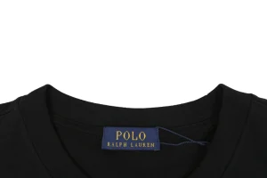 Ralph Lauren Hollow Pony Embroidered T-Shirt Black Collar