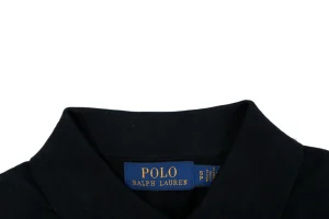 Ralph Lauren Long-Staple Cotton Knit Polo T-Shirt Navy Collar