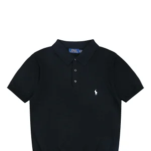 Ralph Lauren Long-Staple Cotton Knit Polo T-Shirt Navy