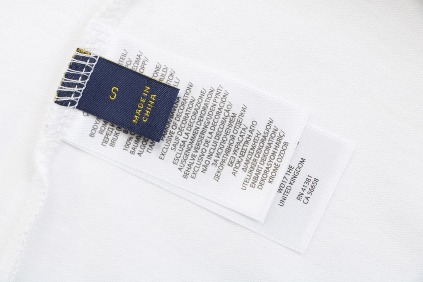 Ralph Lauren Pony Logo Embroidered T-Shirt White Wash label