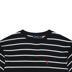 Ralph Lauren Pony Logo Jacquard Stripe T-Shirt Black