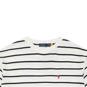Ralph Lauren Pony Logo Jacquard Stripe T-Shirt White